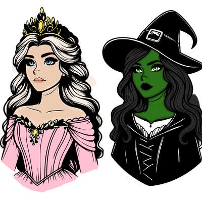 princess and witch realistic