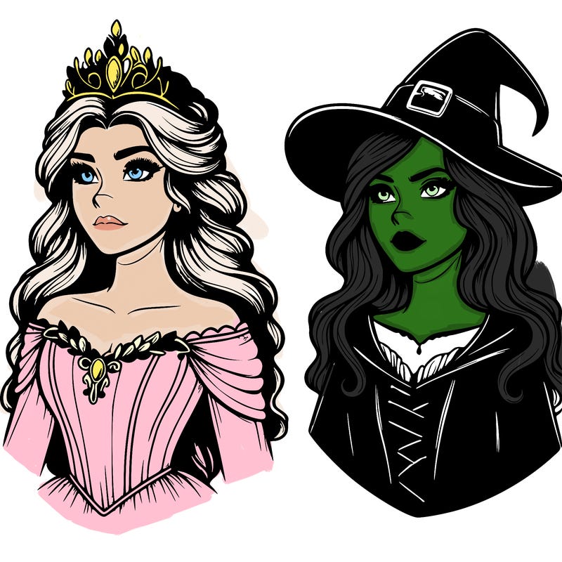 princess and witch realistic
