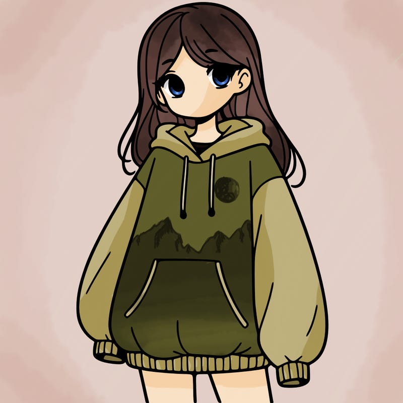 girl with big sweatshirt