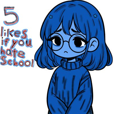 sad girl with glasses in a sweater