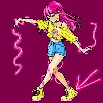 realistic girl danceing