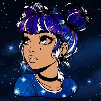 realistic girl with spacebuns