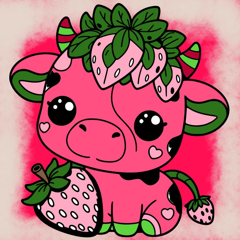 cute strawberry cow