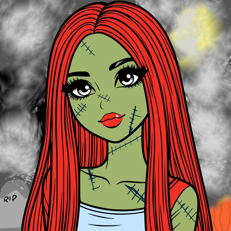 realistic girl with straight and long hair