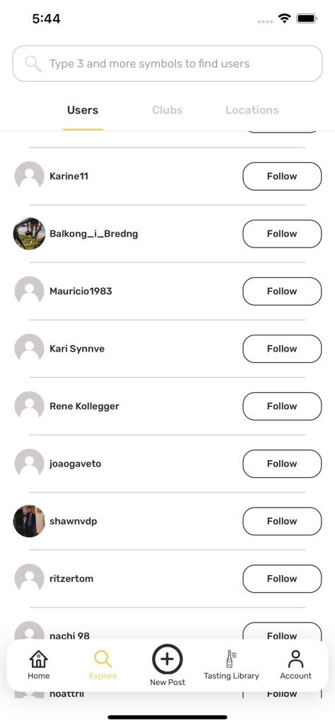 Una lista de entusiastas del champán para seguir en la sección de comunidad de la aplicación Champagne Club