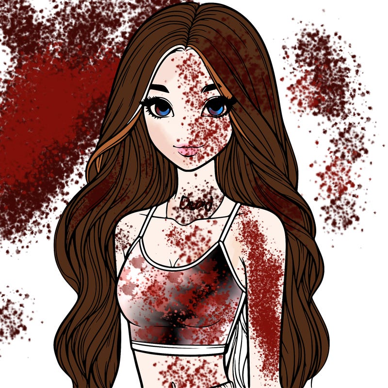 realistic girl with long hair with a crop top