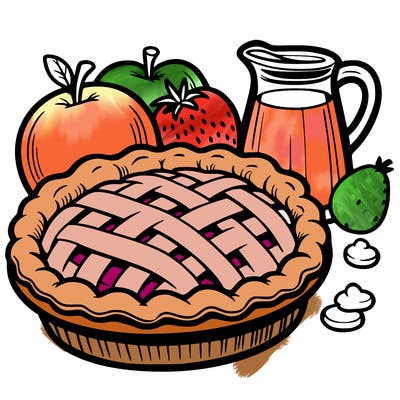 a pie of food