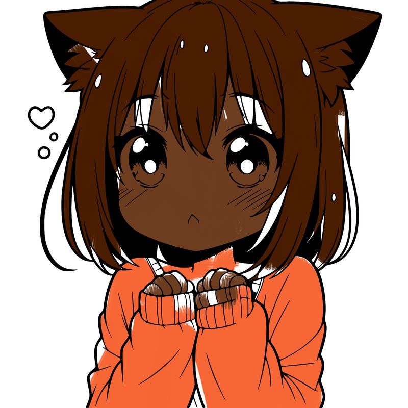 shy anime catgirl