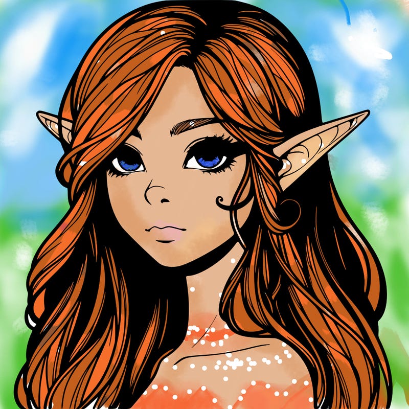 elf girl realistic dark fantasy