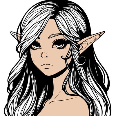 elf girl realistic dark fantasy