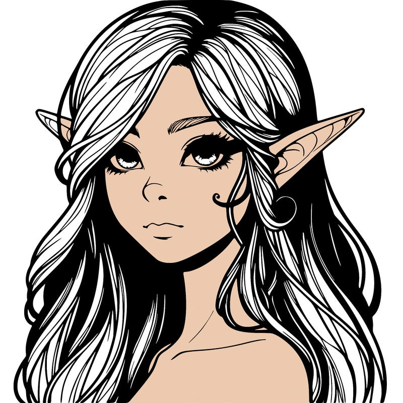 elf girl realistic dark fantasy