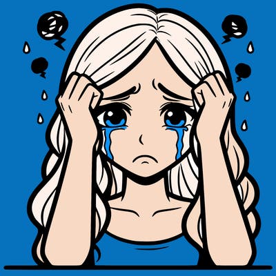 a heartbroken and very stressed woman