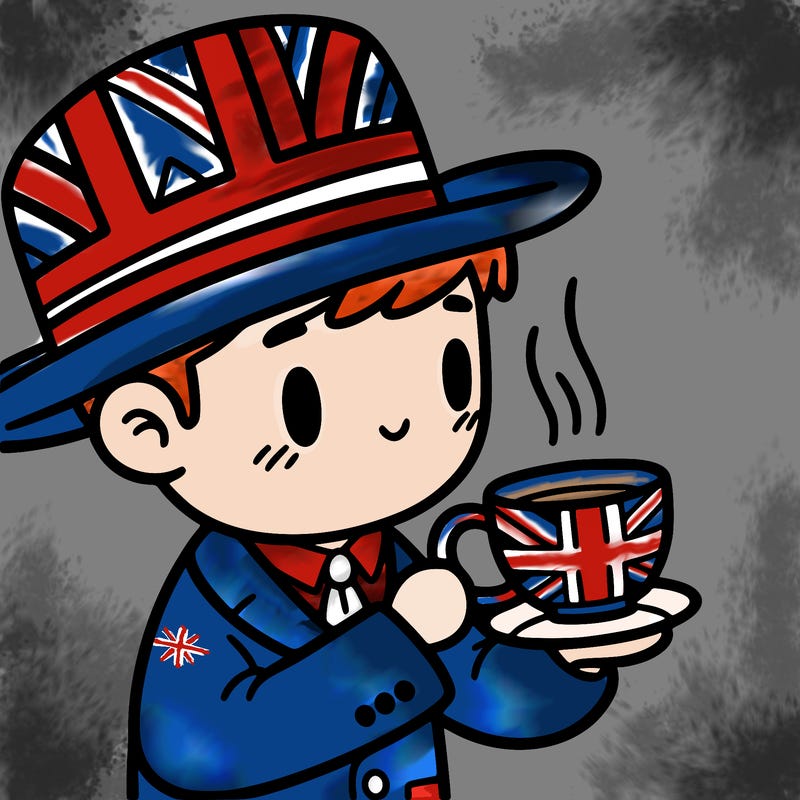 british person sipping tea