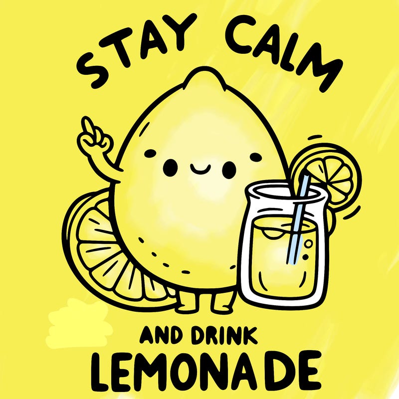 stay calm and drink lemonade