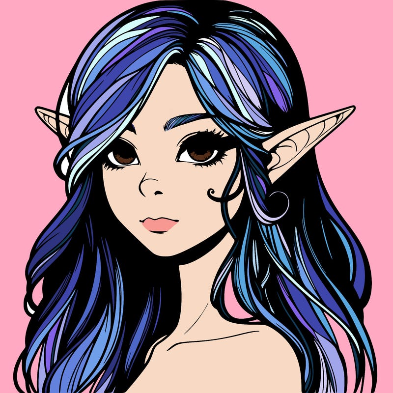 elf girl realistic dark fantasy