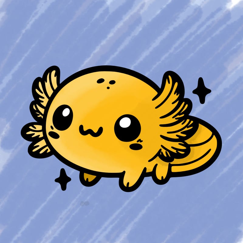 cute easy baby axolotl