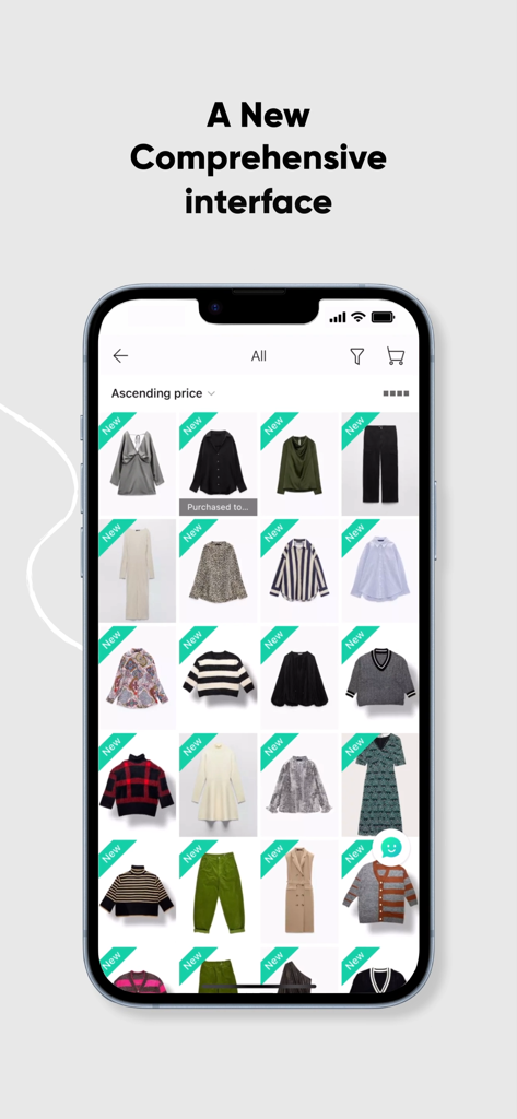 Comprehensive mobile interface of the W.STUDIO B2B app showing a grid of new fashion arrivals for wholesale.