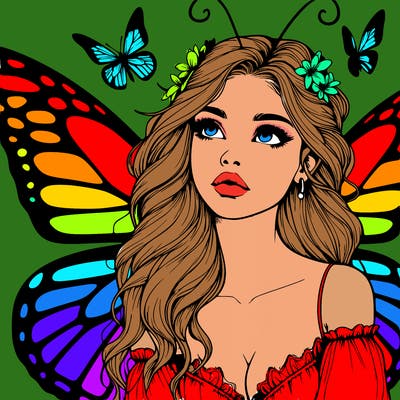 butterfly fairy realistic girl