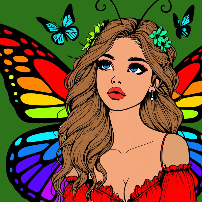 butterfly fairy realistic girl