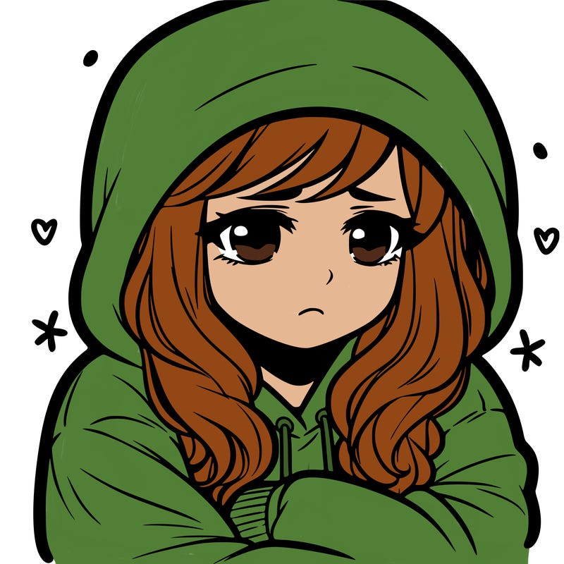 sad girl with hoodie on