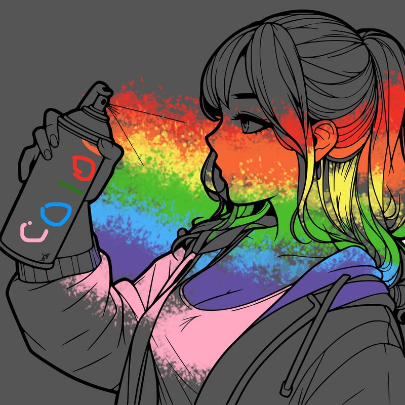 a realistic girl spray, painting