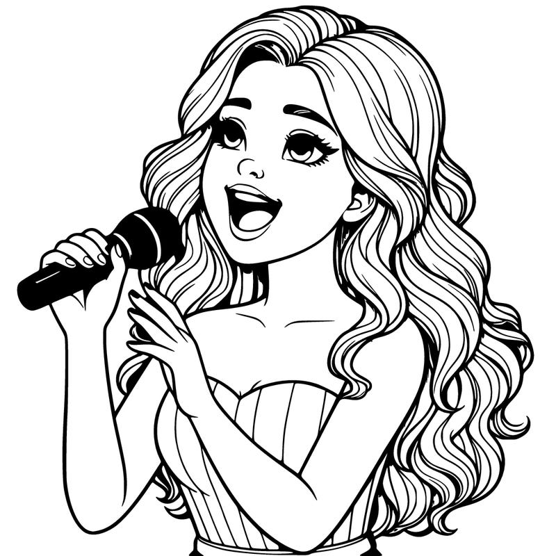 realistic girl, singing
