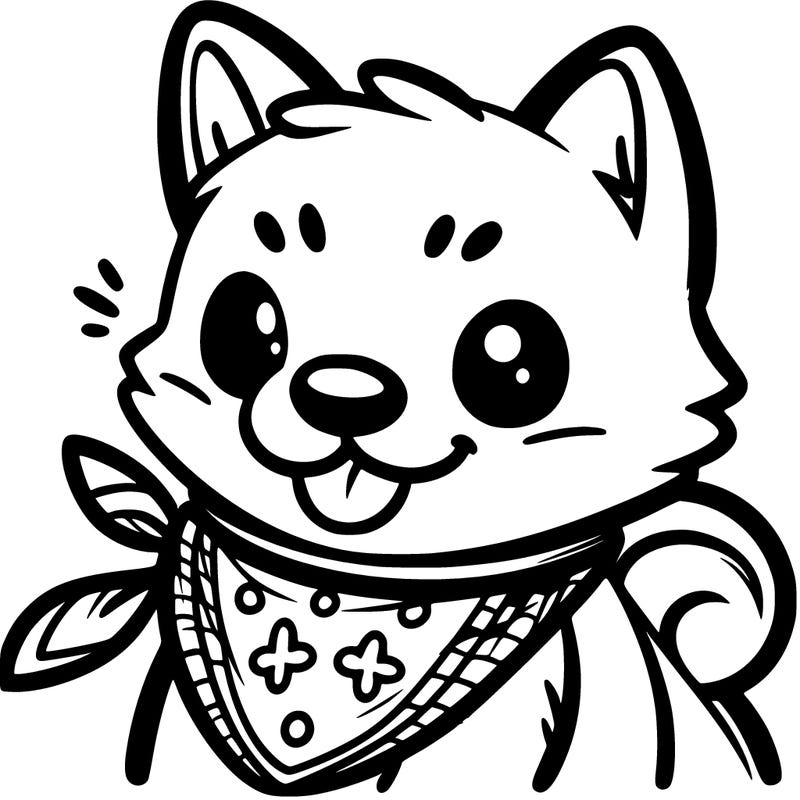 dog cute shiba inu  wearing bandana