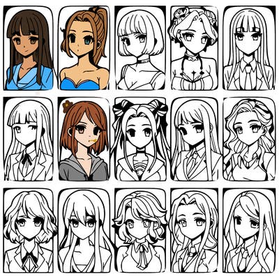 girls that look diffrent anime