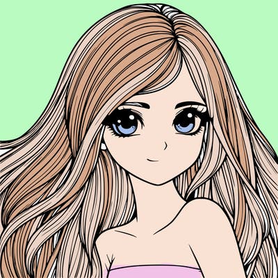 realistic girl pretty long hair