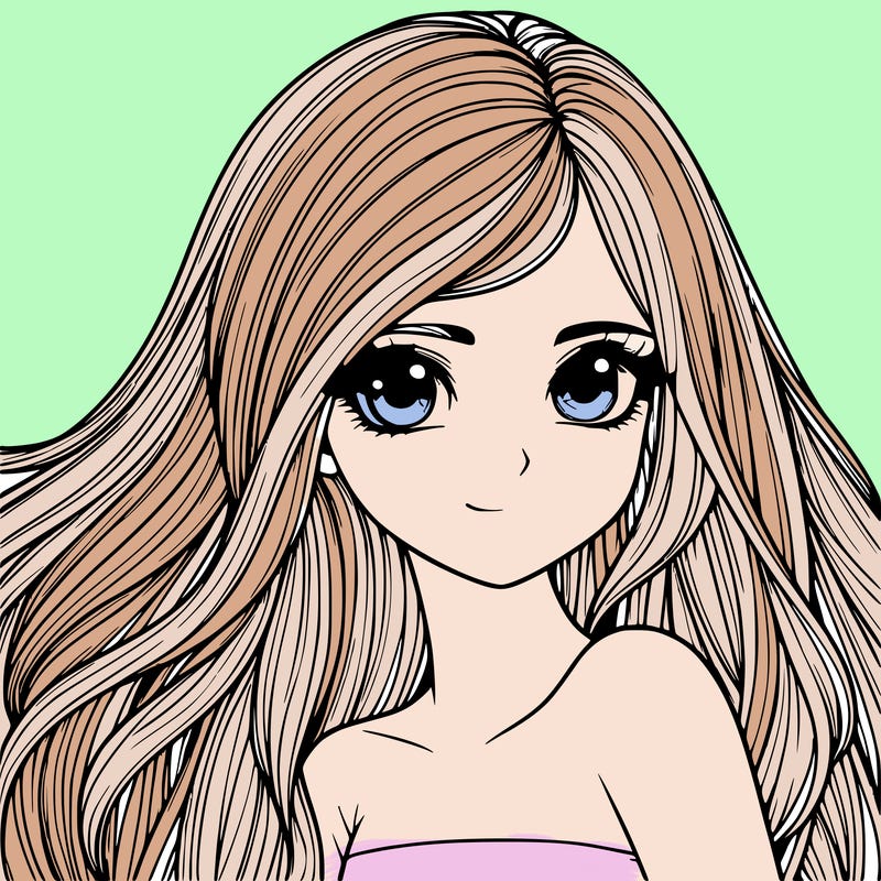 realistic girl pretty long hair