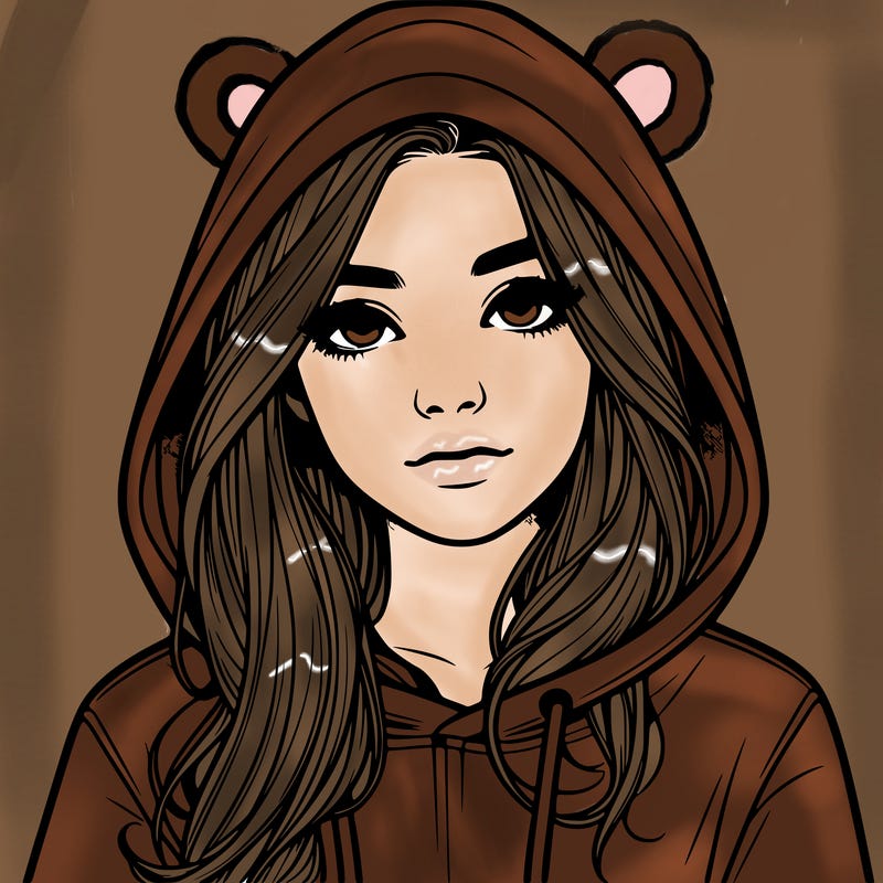 realistic girl with a hoodie