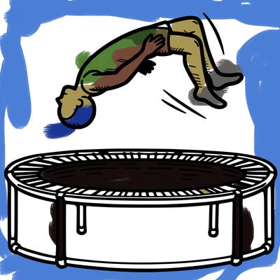 human backflipping on a trampoline