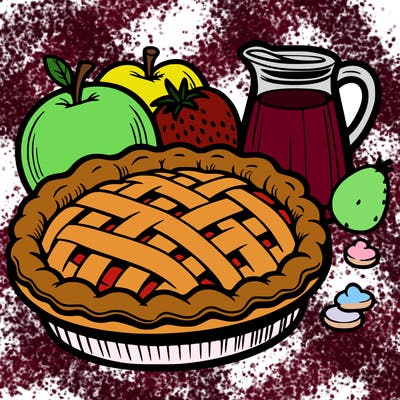 a pie of food