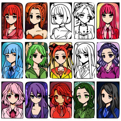 girls that look diffrent anime