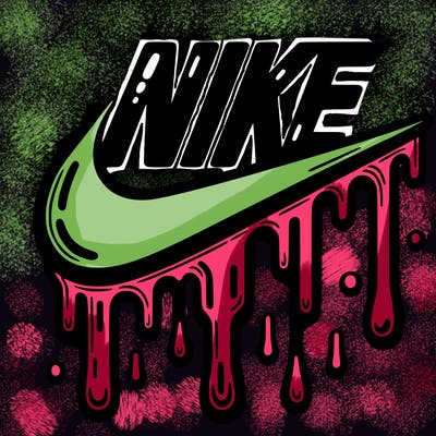 dripping nike logo