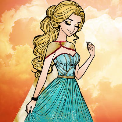 a realistic woman wearing an elegant dress