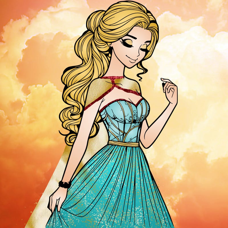 a realistic woman wearing an elegant dress