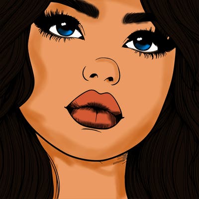 really realistic girl with lips