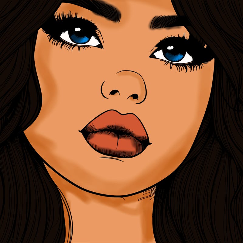 really realistic girl with lips