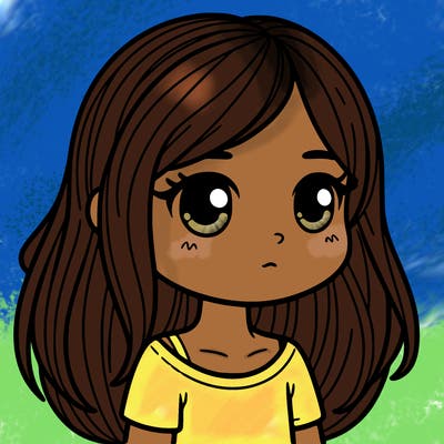 realistic girl with hair down