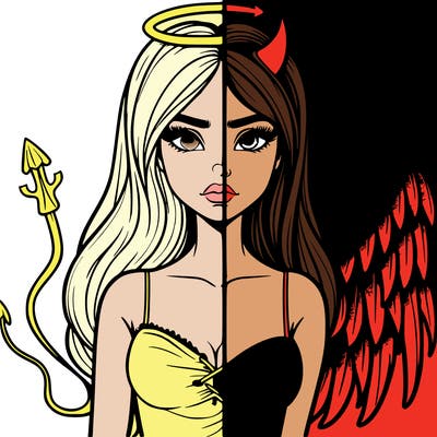 devil vs angel realistic girl