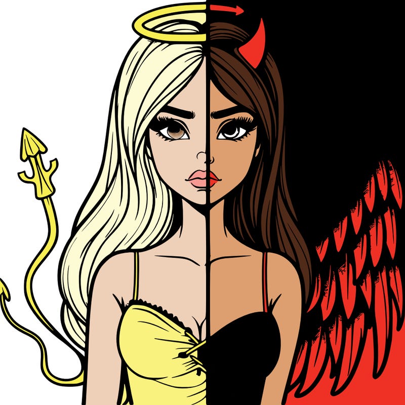 devil vs angel realistic girl
