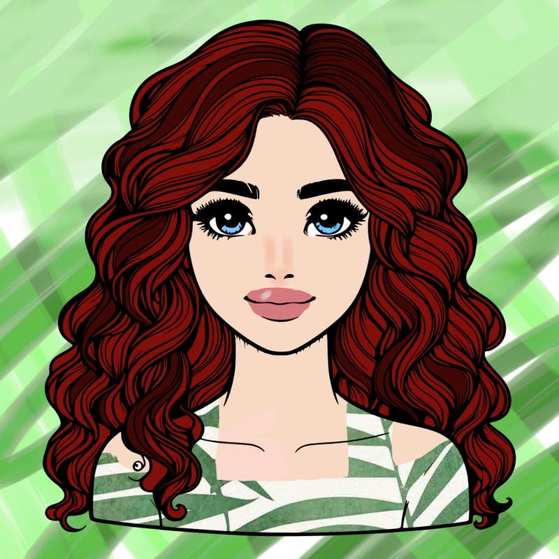 realistic girl with wavy hair