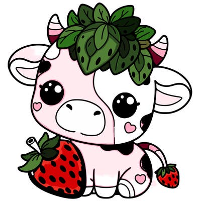 cute strawberry cow