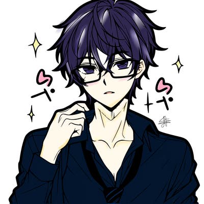 anime hot boy with glasses