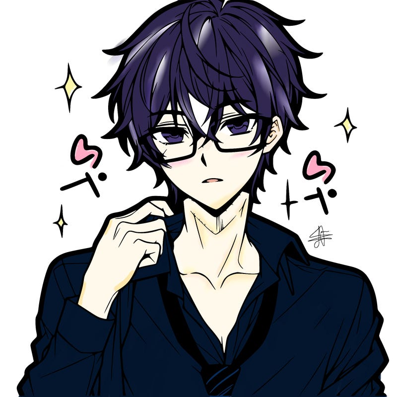 anime hot boy with glasses