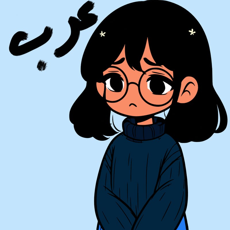 sad girl with glasses in a sweater