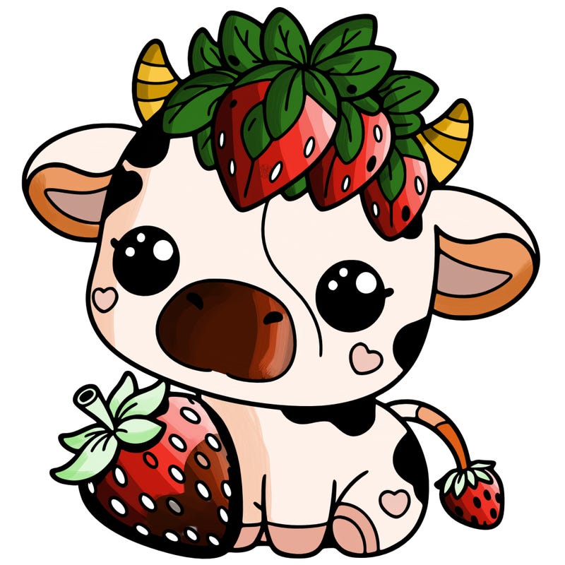 cute strawberry cow