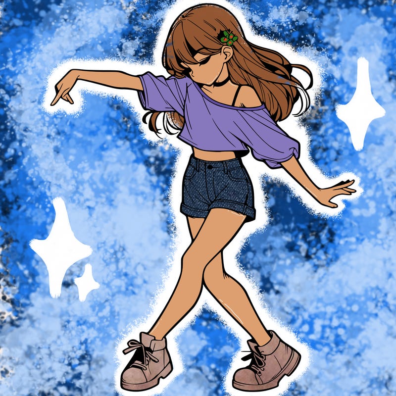 realistic girl danceing