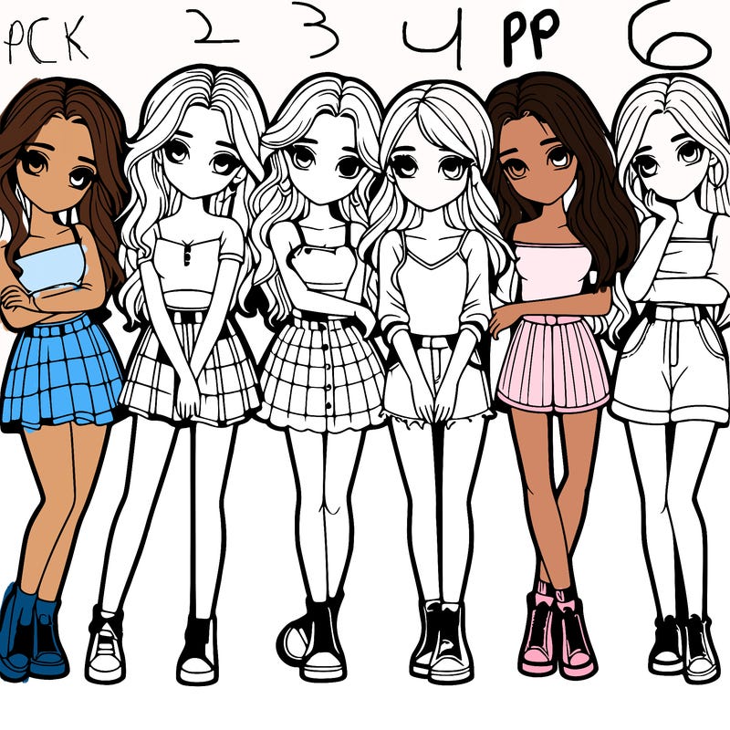 a group of girls realistic